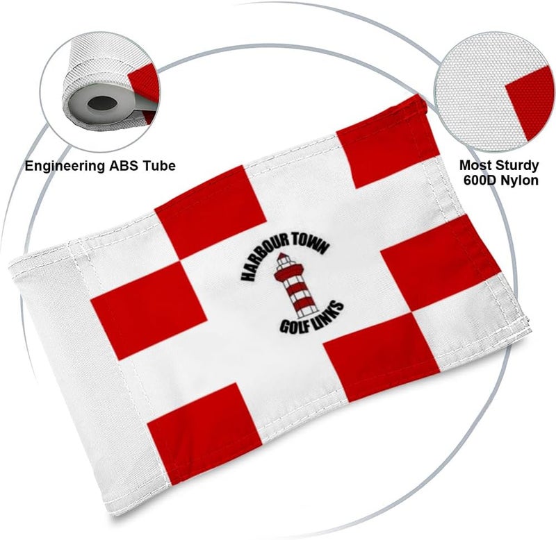 2BUT Harbour Town Golf Links Golf Pin PGA Flag Practic Putting Green Golf Flag For Backyard Garden Double-Sewn 600D Nylon Miniature Pin Flag Regulation Tube Flag(Red 20"X13") - Image 3